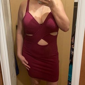 Maroon cut out dress
